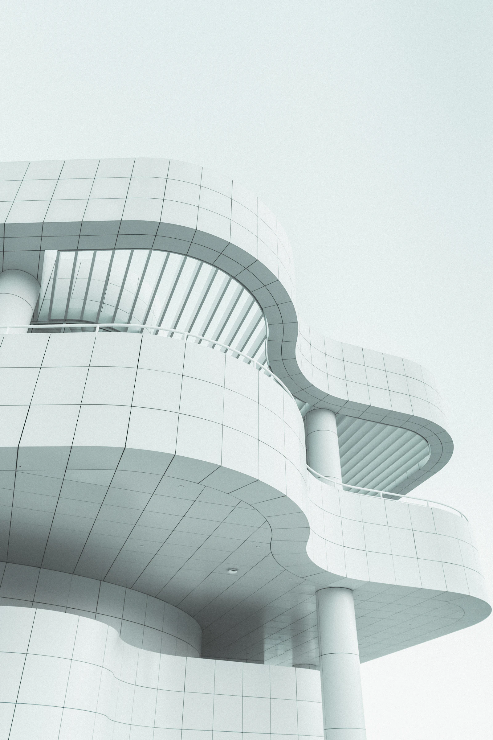 Sculptural white architecture, photographed by Mika Ruusunen