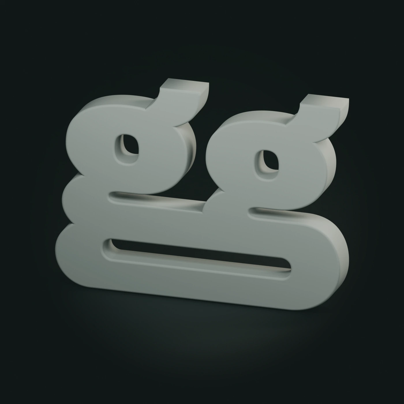 The GG as a grey clay form.